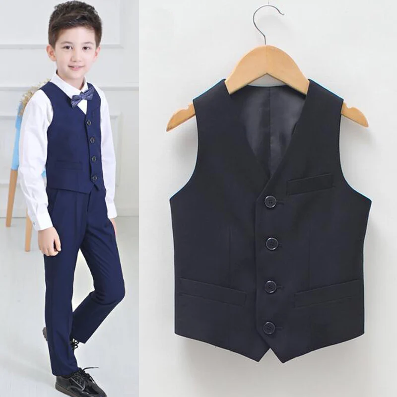 Жилет для мальчиков детский жилет формальный детская одежда модный на свадьбу и