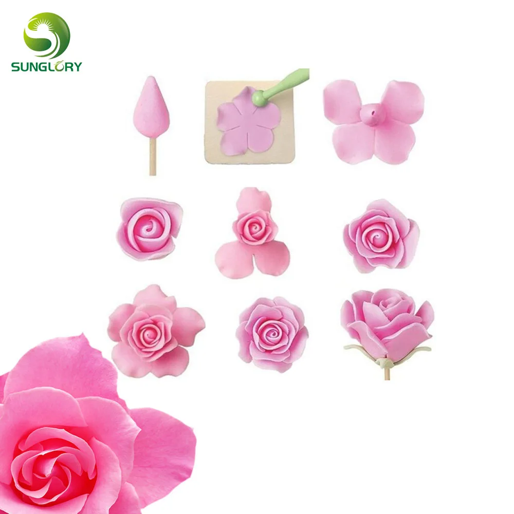 6 шт. пластиковые цветы печенья резак Роза для украшения Sugarcraft цветок формочка
