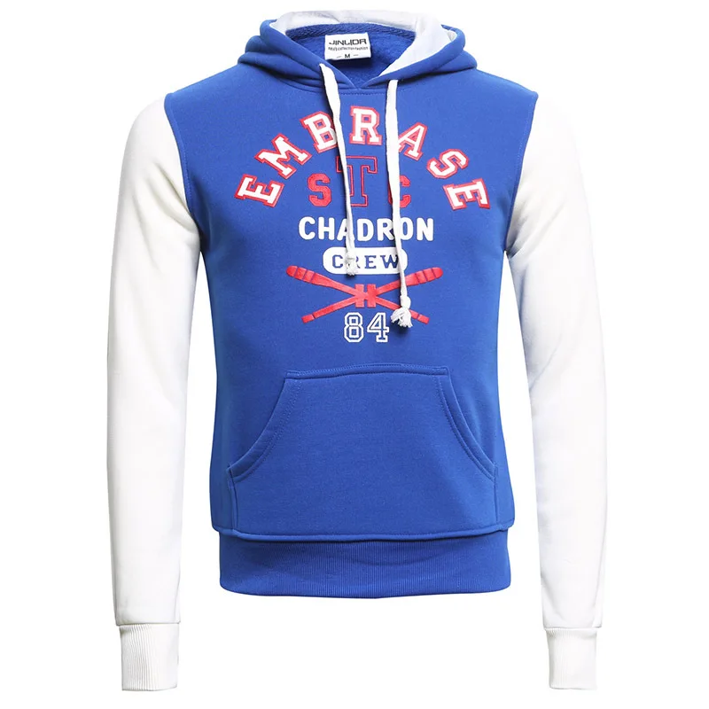

Men 2015 Spring Hoodies Fleece Sweatshirt England Style Standard Euro-Size 2XL Blue Red hoody Print Letter F1313