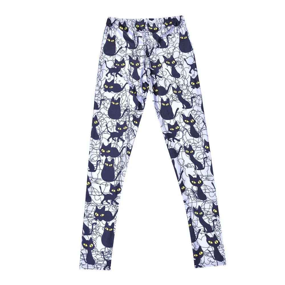 

Elastic Casual Pants 3D Digital Printing Cartoon black cat Pattern Women Leggings 7 sizes Fitness Clothing Free Shipping
