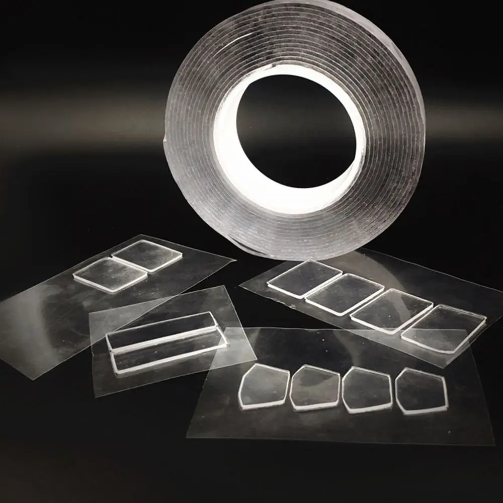 Двусторонняя клейкая лента Nano прозрачная без следов акриловая волшебная лента повторное использование водонепроницаемая клейкая лента 1 м очищаемая
