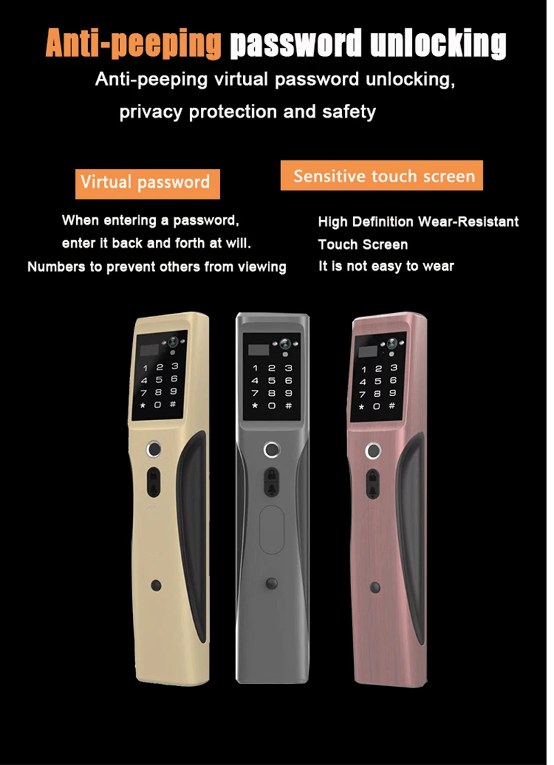 Smart Cerradura WIFI Door Lock Video Peephole Door Camera Fingerprint Password Electronic Lock Viewer Doorbell Remote APP Unlock
