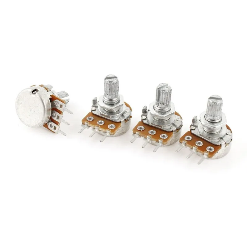 

10pcs WH148 B500K Linear Potentiometer Pots 15mm Shaft with Nuts and Washers 3 Pin