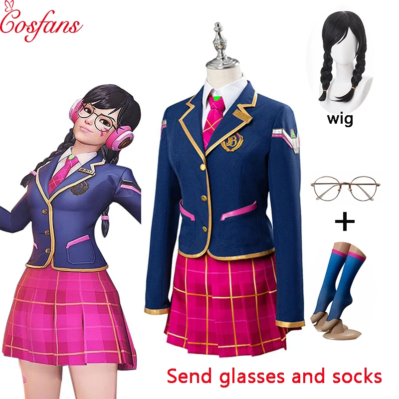 7 шт. OW DVA D.VA Hana Song Young School Женский карнавальный костюм для Хэллоуина карнавальные