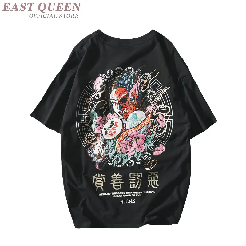 

Hip Hop T-Shirt 2019 Summer Japanese Streetwear Tshirt Harajuku Samurai Clothes Print Europe Punk Rock Hiphop T Shirt KK2855