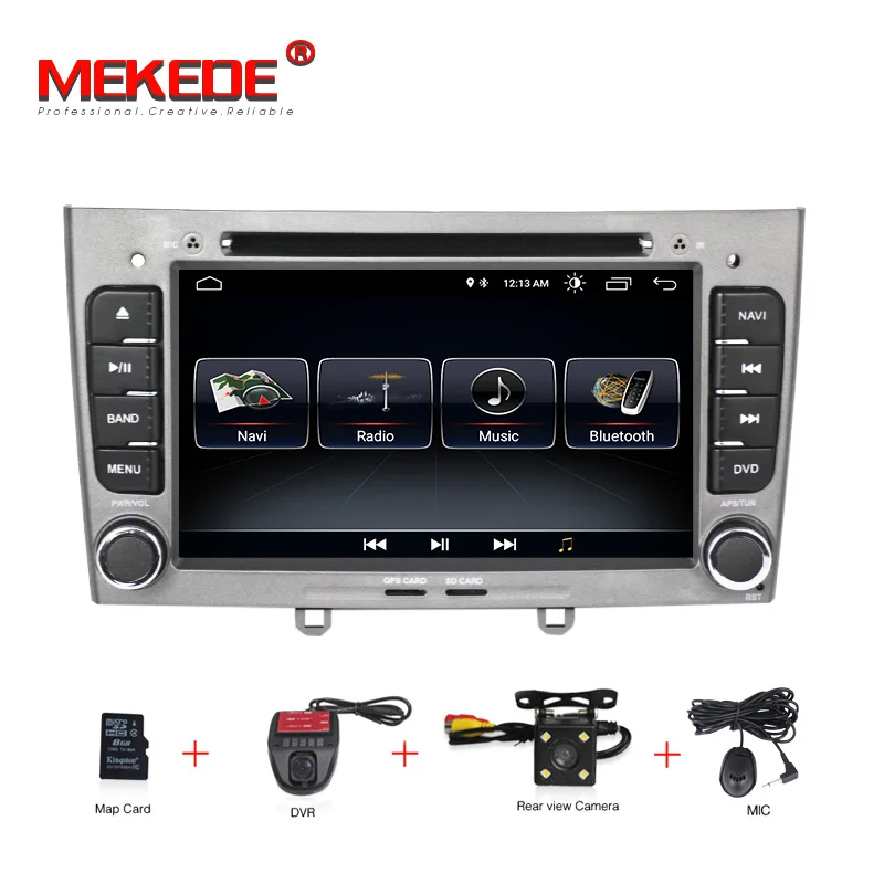 HD 1024x600 Android 8,1 7 дюймов Автомобильный DVD мультимедиа для peugeot 308 408 с wifi радио gps навигация 8G карта - Цвет: CAR DVD CAMERA   DVR