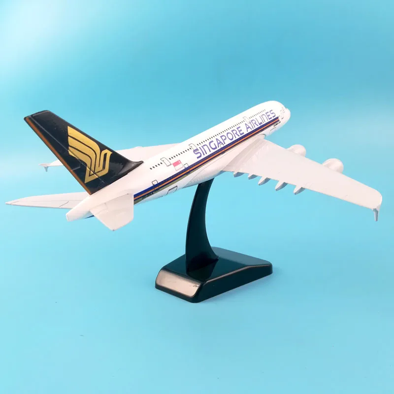 20 см A380 SINGAPORE AIRLINES модель самолета из металлического сплава игрушечные колеса