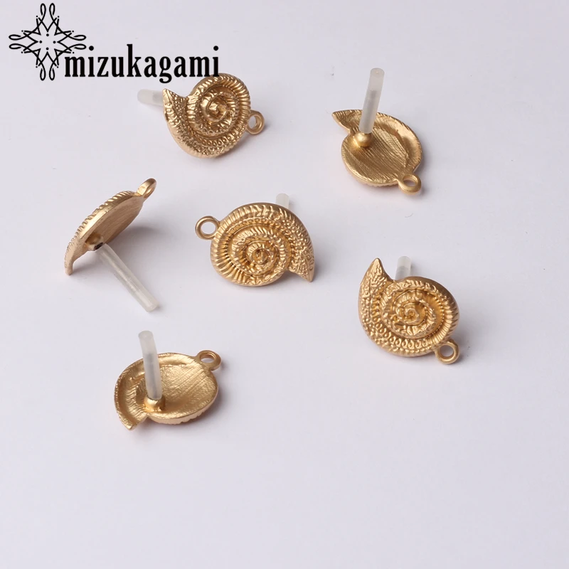 20*16 мм 6 шт./лот сплав цинка золотые серьги с морской раковиной база соединители