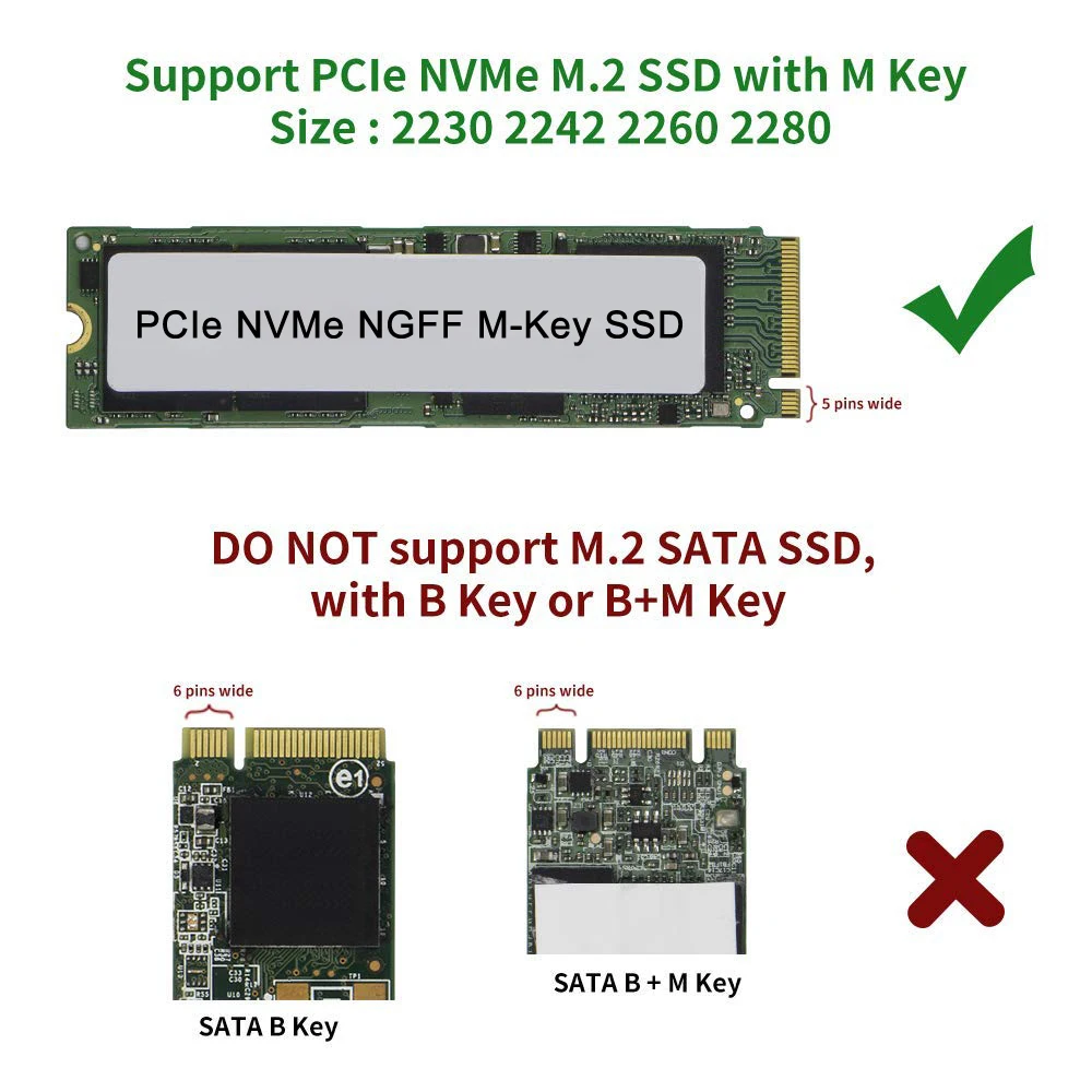 M key NVME PCI Express M.2 корпус SSD, HDD USB3.1 type-c для PCI-e 3,0 4x NGFF 2280 Внешний чехол для мобильного телефона для Intel 600P 970 EVO