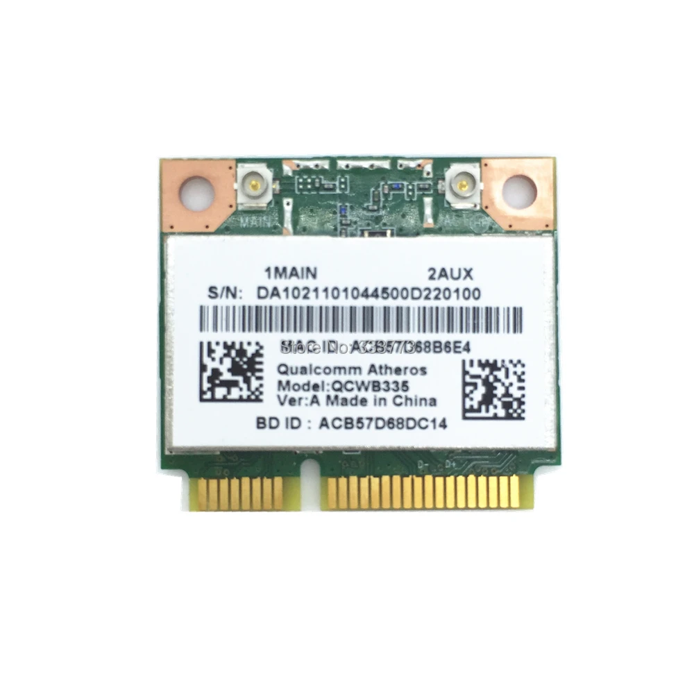 Для Atheros AR9565 QCWB335 802.11N 150 Мбит/с Половина Mini PCIe WIFI Беспроводная Поддержка Bluetooth 4,0 карта