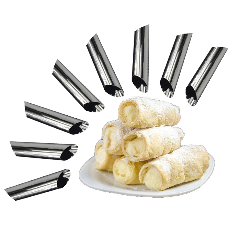 10 PCs/set Stainless Steel Spiral Croissants Molds Decor Pastry Cream Horn Cake Bread Mold Conical Tube Cone Roll Moulds | Дом и сад