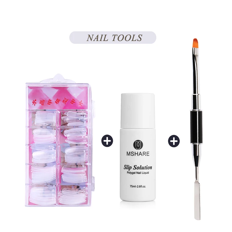 MSHARE набор инструментов из полигеля накладные насадки для ногтей модель