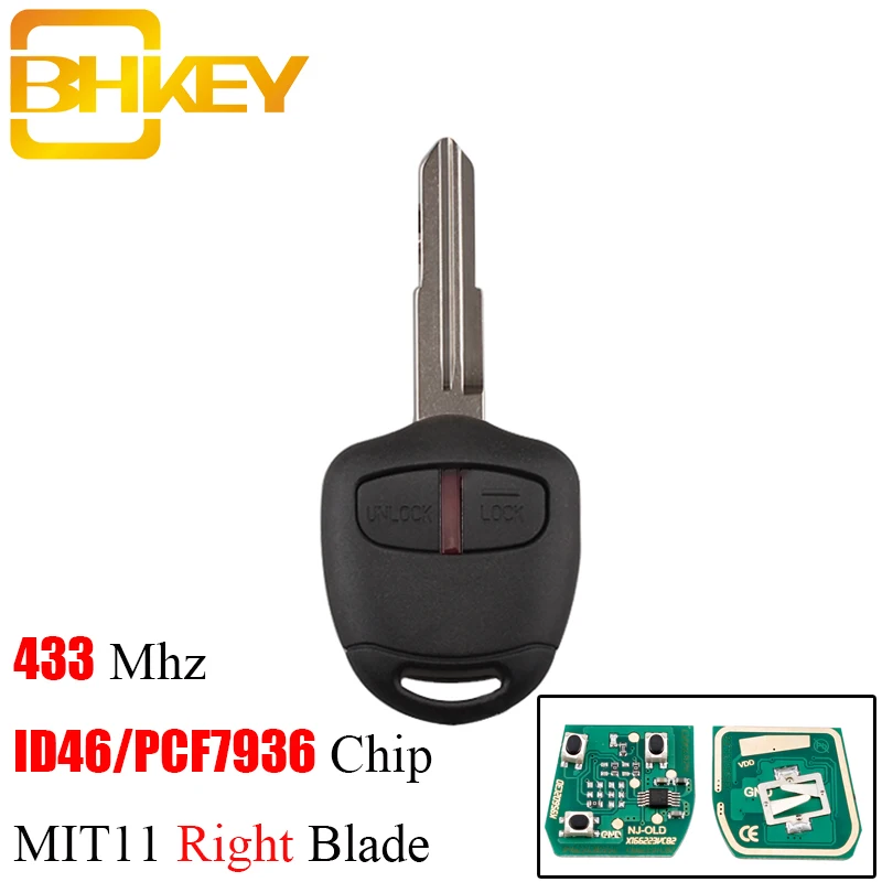 Дистанционный ключ BHKEY с 2/3 кнопками для Mitsubishi 433 МГц чип транспондера ID46 L200 Shogun
