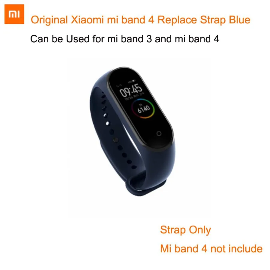 mi band Strap Blue xiaomi mi ремешок с 4 ремешками для mi Band 4 и xiaomi band 3, цветной сменный браслет на запястье 3 mi band 4 - Цвет: mi band Strap Blue