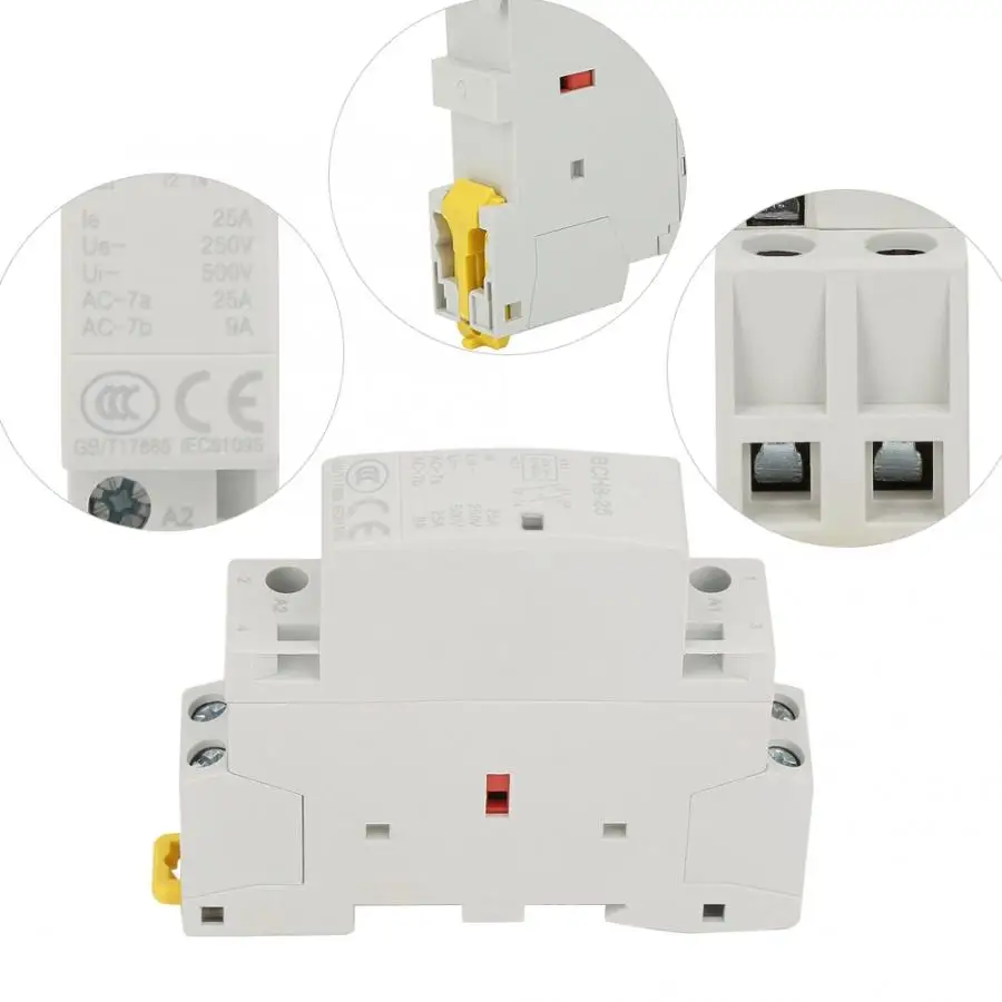 2P 25A 24V 50/60Hz Din Rail AC контактор для дома 1NO 1NC|Замыкатели| |
