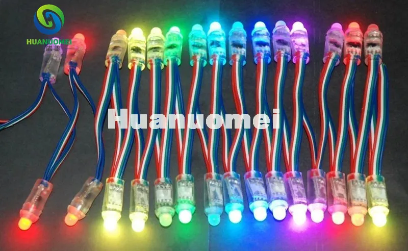 50 шт. DC5V 12 мм WS2811 Светодиодный умный пиксельный узел со всеми цветными проводами