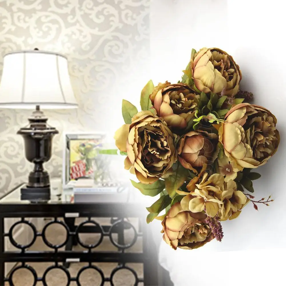 10 Главы Европейский Стиль поддельные искусственный шелк цвета пиона