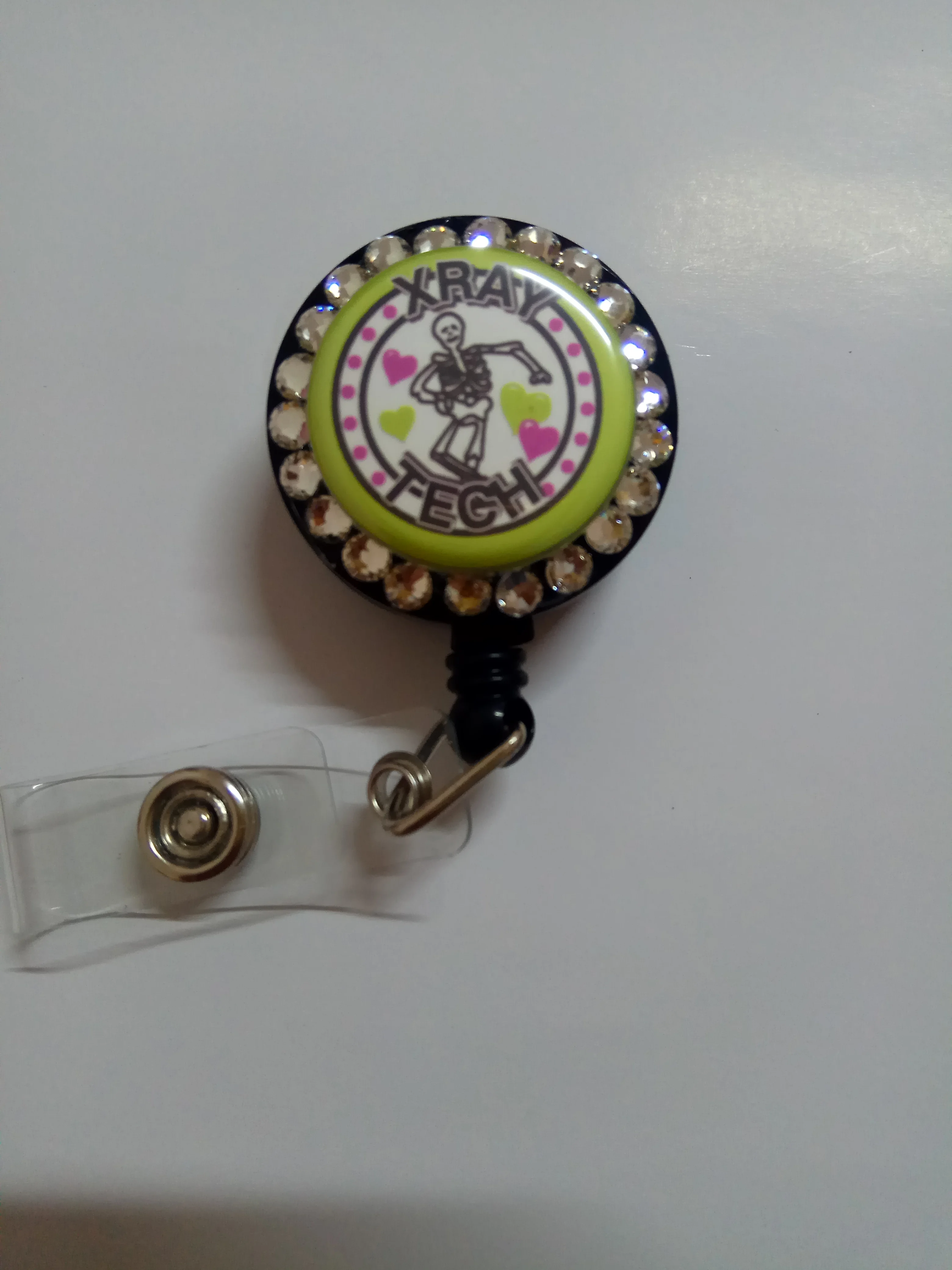 Xray Tech/выдвижной Swarovsk Rhinestone ID бейдж держатель катушки подарок 10 шт./лот|Бейджи и