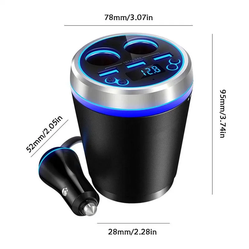 3 Переходник USB для зарядки в машине многофункциональное гнездо прикуривателя подстаканник Mp3 музыкальный плеер Bluetooth Handsfree зарядное устройство для телефона