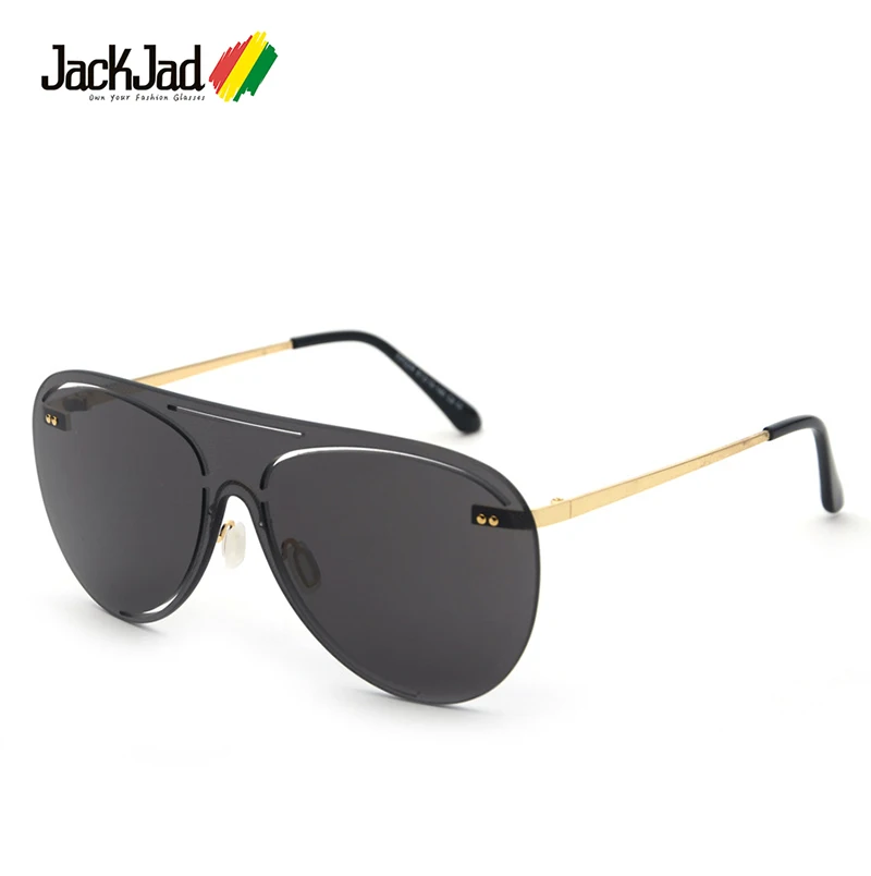 

Солнечные очки JackJad S31224 в стиле авиации, модные крутые солнцезащитные аксессуары без оправы, с заклепками и заклепками, с оттенком океанских...