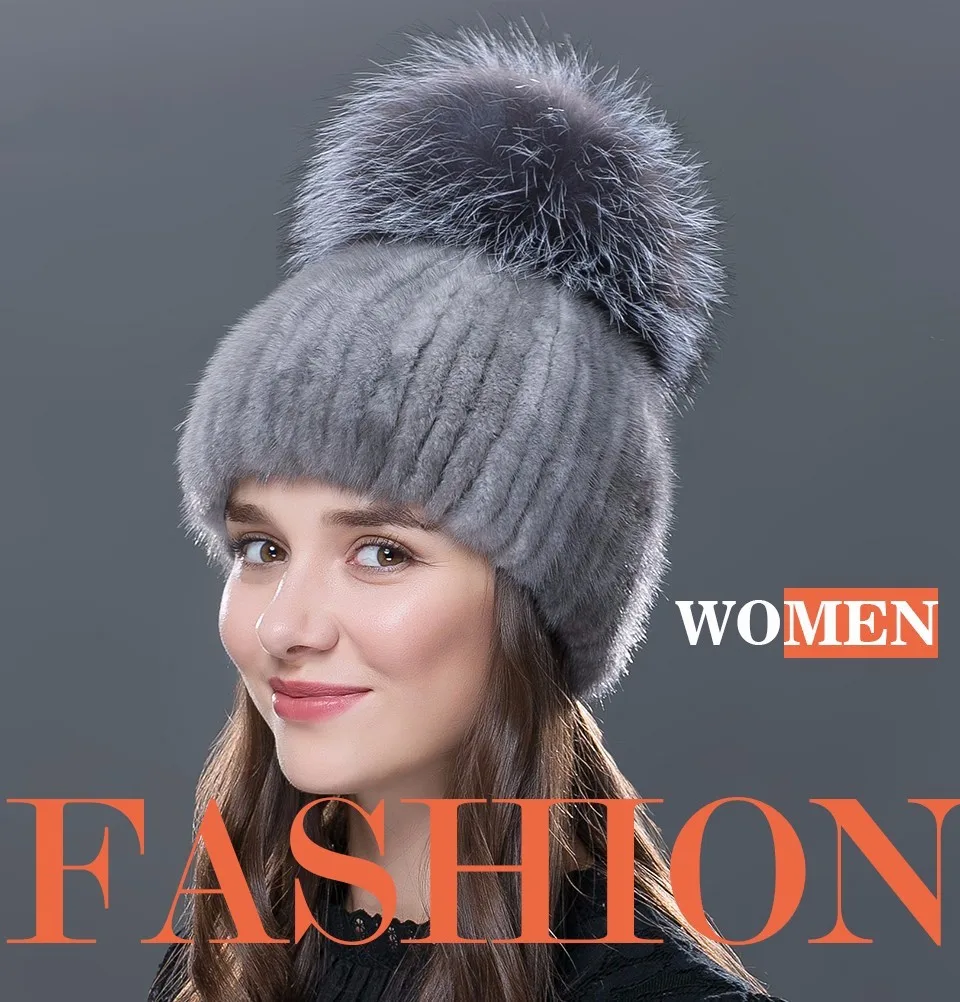 LTGFUR, русские роскошные женские меховые шапки высшего класса, Модные Элегантные вязаные шапочки, Высококачественная женская шапка из натурального меха норки
