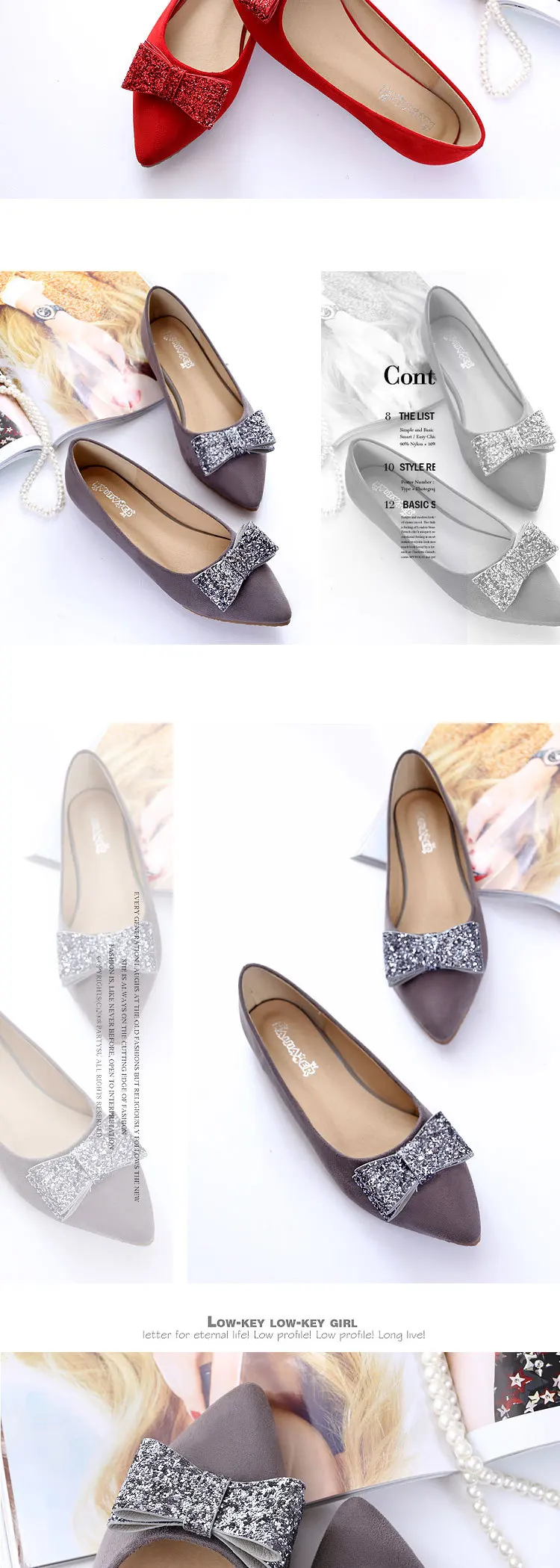 Women's wedding shoes spring new red wedding shoes flat Korean version of the bow single shoes large size women's shoes