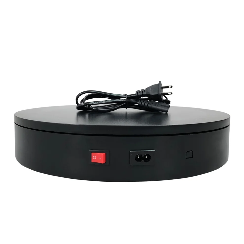 220V black US plug ComXim 32 см 12,6 дюйма 220 В Электрический поворотный стол, случайное вращение, дисплей продукта, фотография, Вращающийся поворотный стол - Color: 220V black US plug