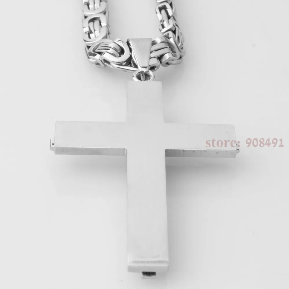 

Brand new High Quality men Silver Stainless Steel Cross Pendant Necklace 18"-40"