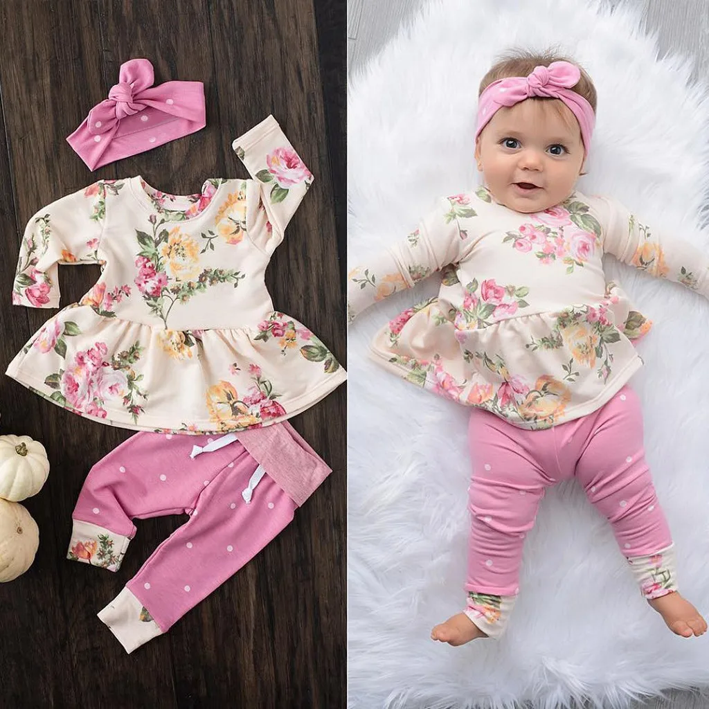 Одежда для малышей 2018 Мода новорожденных маленьких девочек одежда с