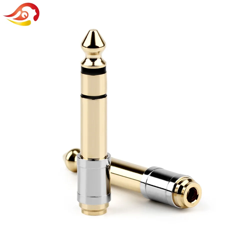 

QYFANG 6.35mm 1/4" Male To 3.5mm 1/8" Female 6.35 to 3.5 Jack Headphone Audio Adapter Microphone Connector Converter Stereo Plug