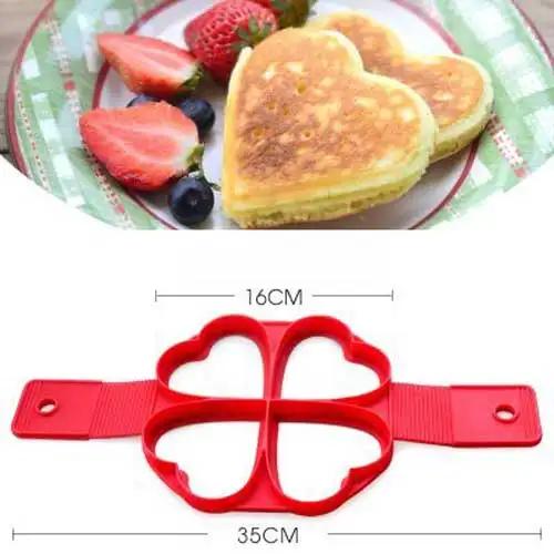 shape 4 heart 1 шт. силиконовые антипригарным фантастические яйцо блинница кольцо кухня выпечки омлет формы флип плита - Цвет: shape 4 heart