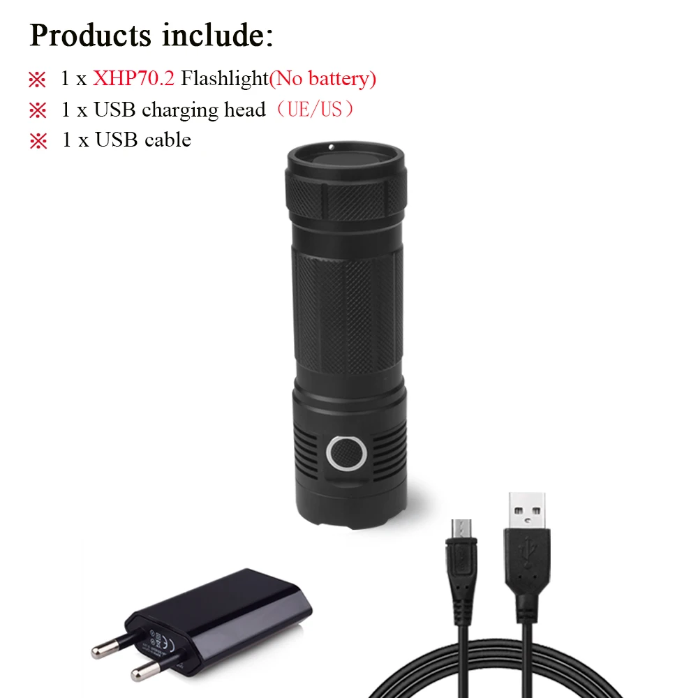 flash light H Xhp70 светодиодный фонарик Динамо usb мощный светодиодный фонарик xhp70.2 прожектор охота lanterna Факел flash light 18650 led zaklamp - Испускаемый цвет: flash light H