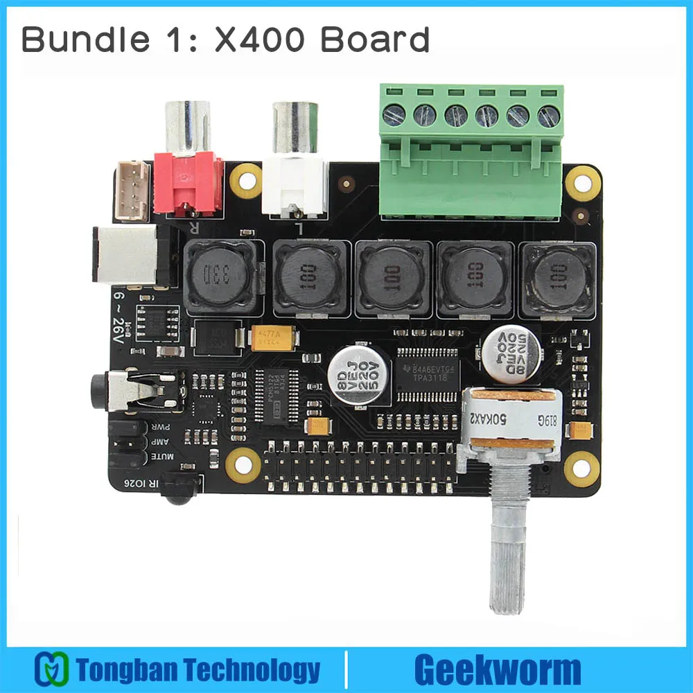 Bundle 1 Raspberry Pi DAC Full-HD усилитель класса D ies PCM5122 X400 аудио Плата расширения Raspberry Pi 4 Модель B/3B+/3B музыкальный плеер - Цвет: Bundle 1