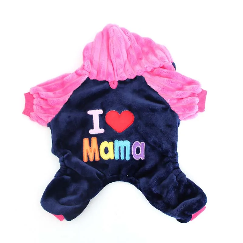 I Love Mama Letter Slogan Puppy Pet Dog Jumpsuit Coats Lovely Funny Autumn Winter Cat Coat Jacket Pants for Small Dogs 10A | Дом и сад