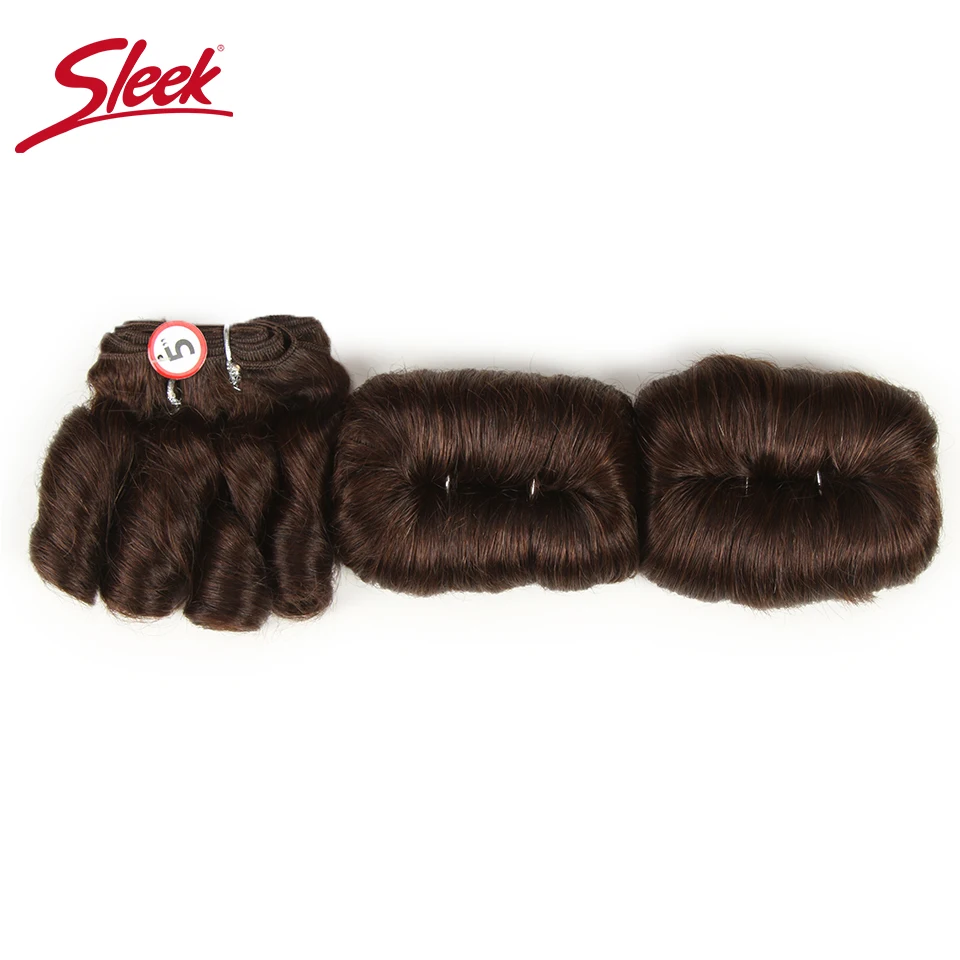 Гладкие красочные волосы Омбре пучки #4 Коричневые Бразильские плетение Glam