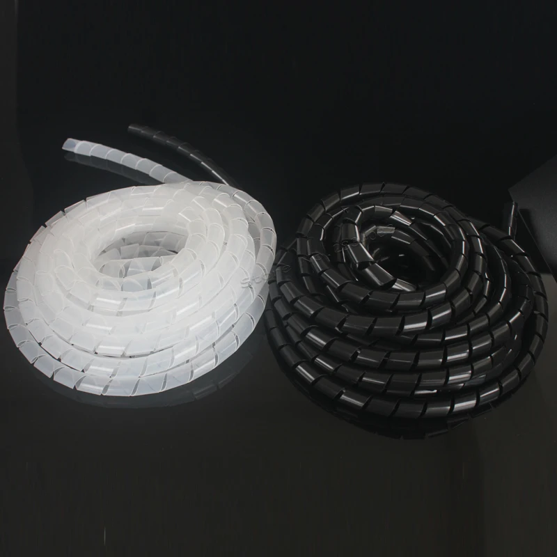 Черная трубка для обмотки кабеля спиральная обмотка провода органайзер оболочка
