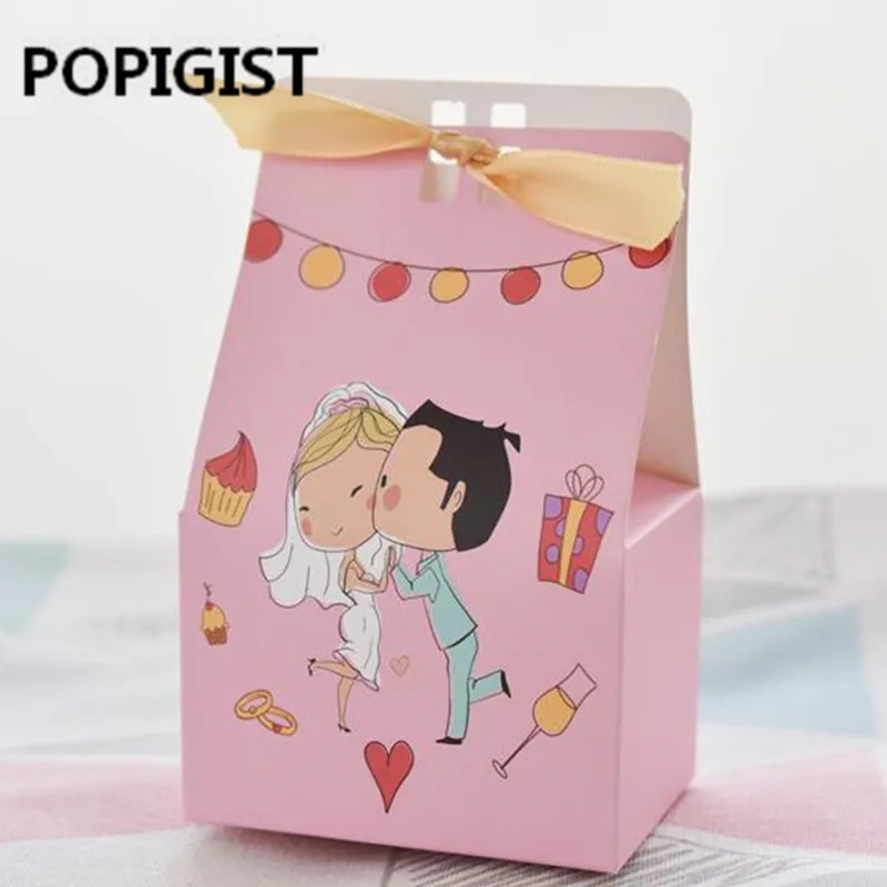 Creative Bride and Groom Korea Sweet Romantic Wedding Decoration Party Supplies Candy Chocolate Gift Box 50pcs | Дом и сад