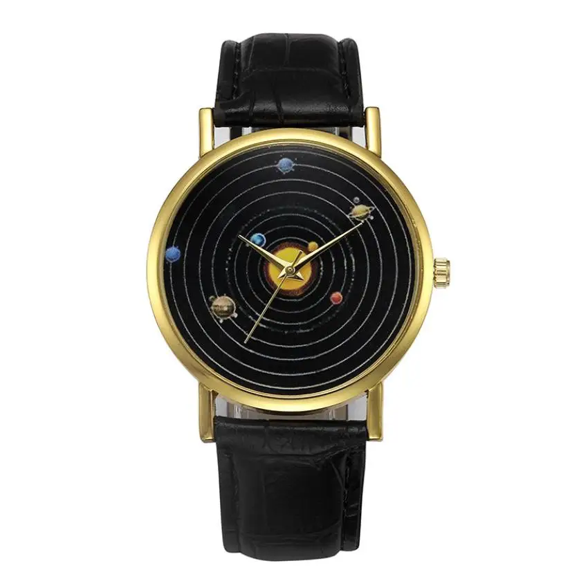 Женские кварцевые часы 2017 Horloges Relojes Mujer наручные браслет с планетой ремешок из