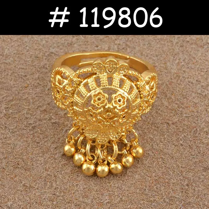 119806 Anniyo Дубай обручальное кольцо для Для женщин девочек Рамадан Ближний Восток Золотой Цвет Арабский свободные кольца в африканском стиле ювелирные изделия Эфиопии элементы#120006 - Цвет основного камня: 119806