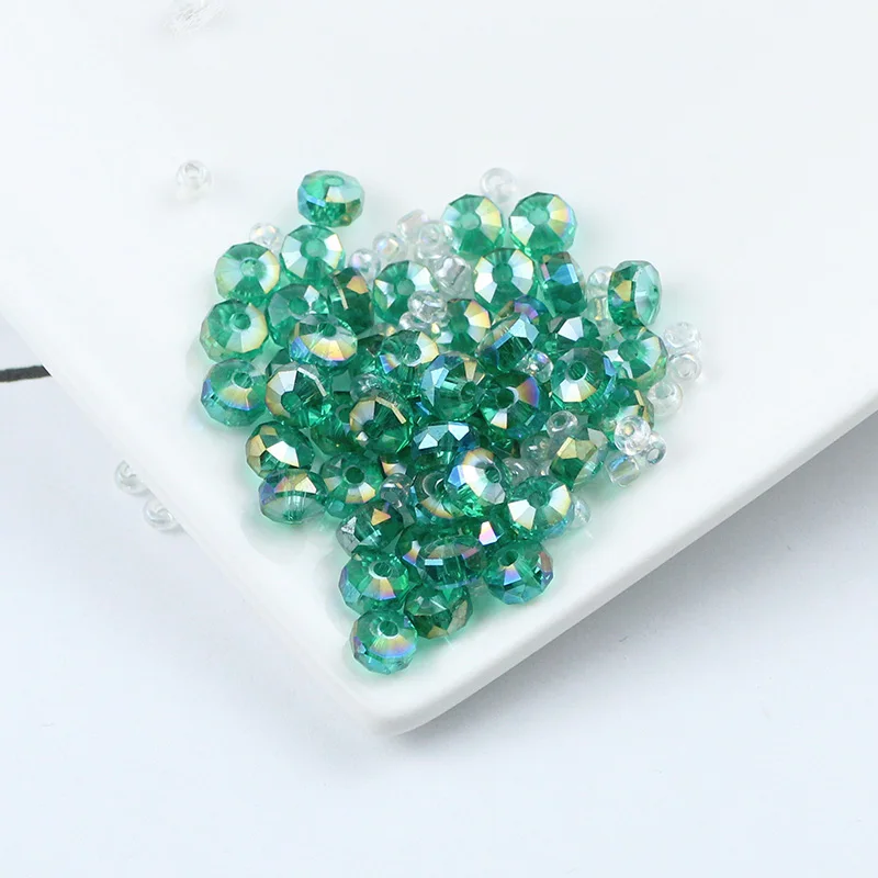 Malachite green BTFBES 6*4 мм Плоская Круглая австрийская Хрустальная бусина, граненая шина, свободная распорка, стеклянная бусина для изготовления ювелирных изделий, браслетов своими руками - Цвет: Malachite green