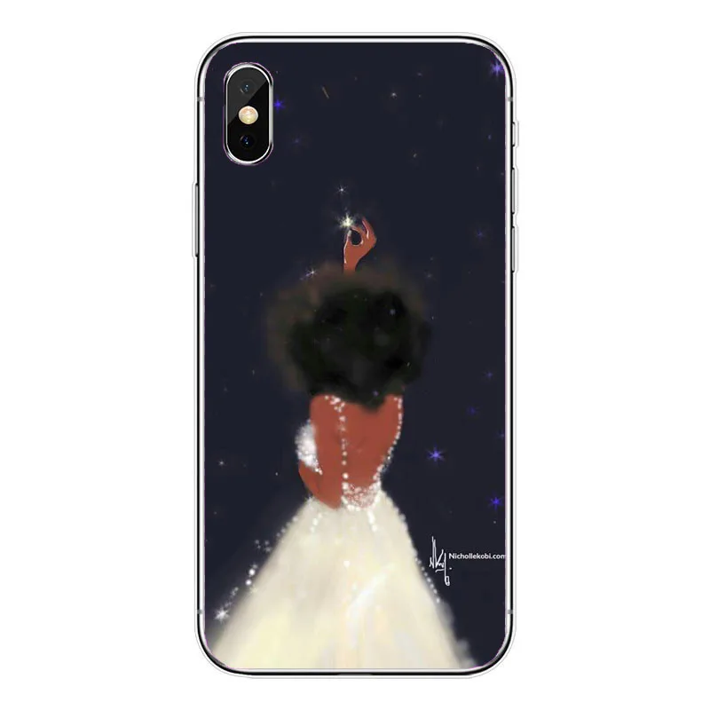 Афро девушки Жесткий чехол для телефона PC iPhone 7 5 5S SE 6 S Plus X 10 8 черные женские