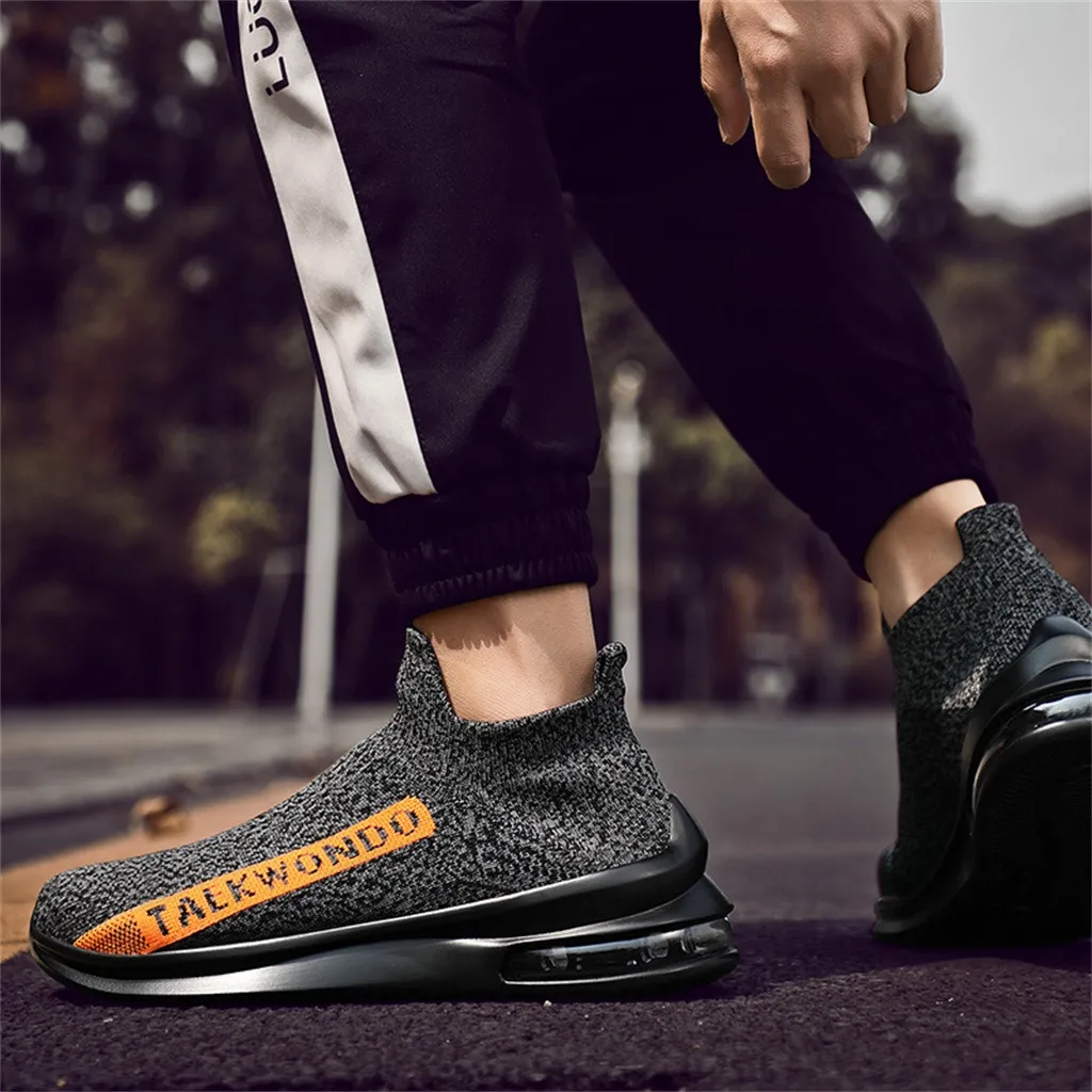 SAGACE слипоны носки Для мужчин Уличная женская обувь из сетчатого материала; сезон лето вразлёт, плетение Повседневное Дышащие Модные Мужская обувь Для мужчин кроссовки на плоской подошве