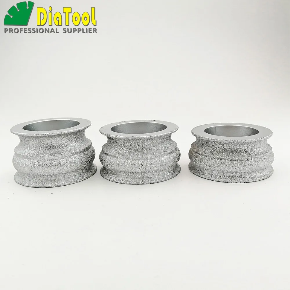 

Diatool вакуумной пайки Бриллиантовая рука профиль колеса камень край Резка Диаметр 75 мм Толщина 35 мм 40 мм 45 мм доступны