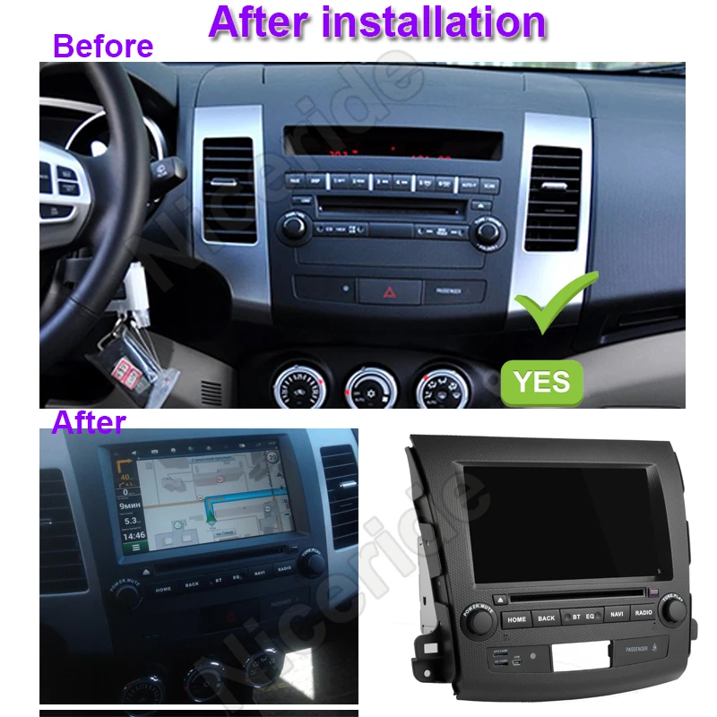 2 Din Android 8 0 автомобильный мультимедийный плеер для Mitsubishi Outlander 2007 2011 Авторадио