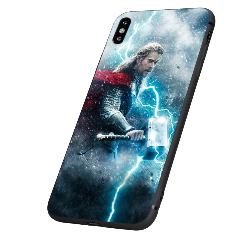 Черный ТПУ чехол для iphone 5 5S se 6 6s 7 8 plus x 10 XR XS MAX силиконовый чехол Marvel мстители капитан Железный человек танос