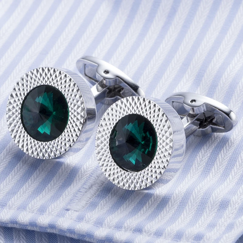 Круглые запонки VAGULA с элементами Swarovski подарочные мужские ювелирные изделия
