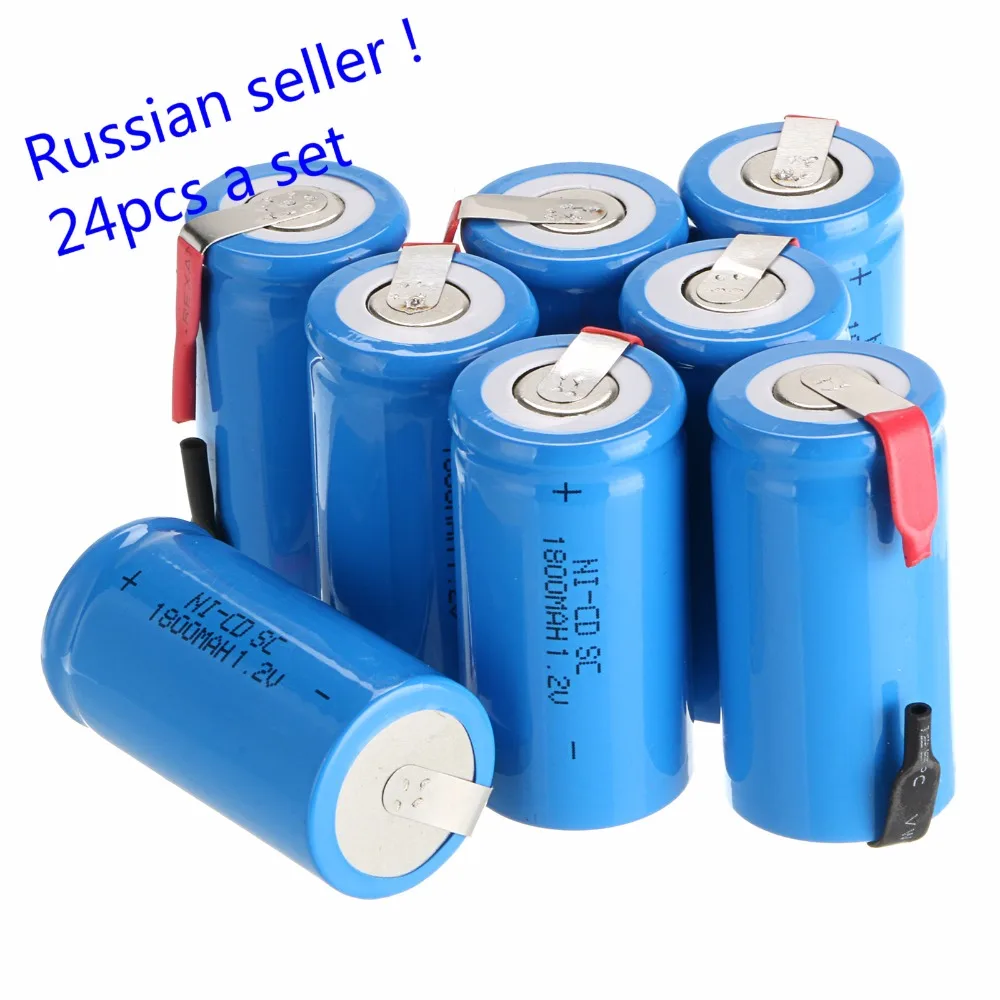 

Российский продавец! Аккумуляторная батарея sub c SC, никель-кадмиевая батарея, перезаряжаемая батарея 1800 мгн с язычком, синий цвет, 24 шт.