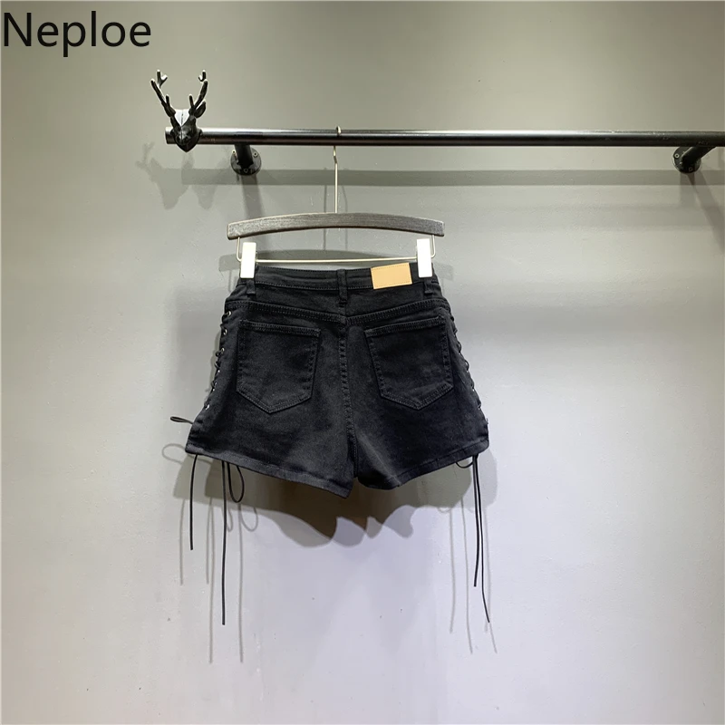 Шорты Neploe Женские однотонные с завышенной талией модные короткие мягкие