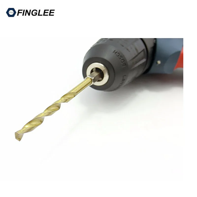 FINGLEE Power Tools Accessories HSS High Speed Steel Twist Drill Bit for Metal Titanium Coated 1/4 Hex Shank 1.5- 6.5mm | Инструменты