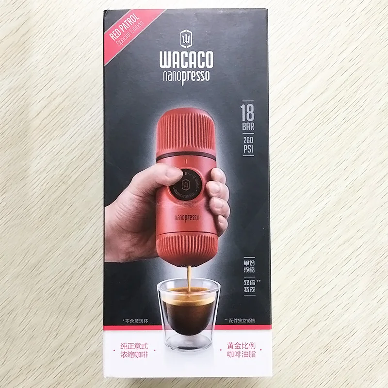 Red UFUWacaco Minipresso Кофеварка Ручной пресс капсулы и порошок кофе машина ручной эспрессо Портативный Открытый путешествия кофе - Цвет: Red